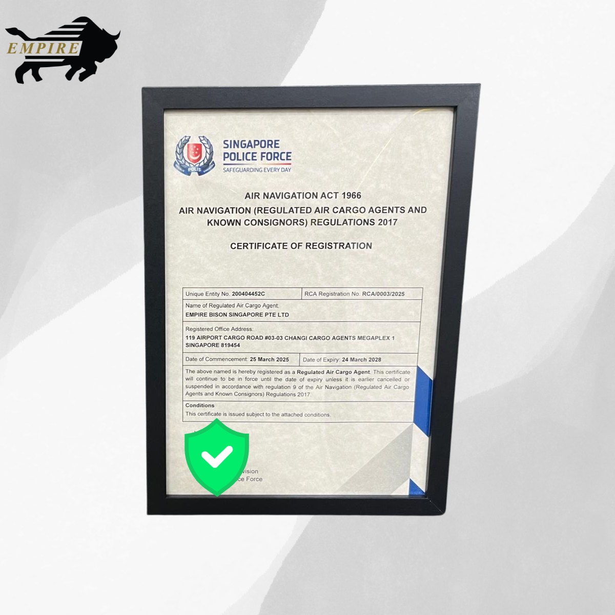 RACAR Certificate